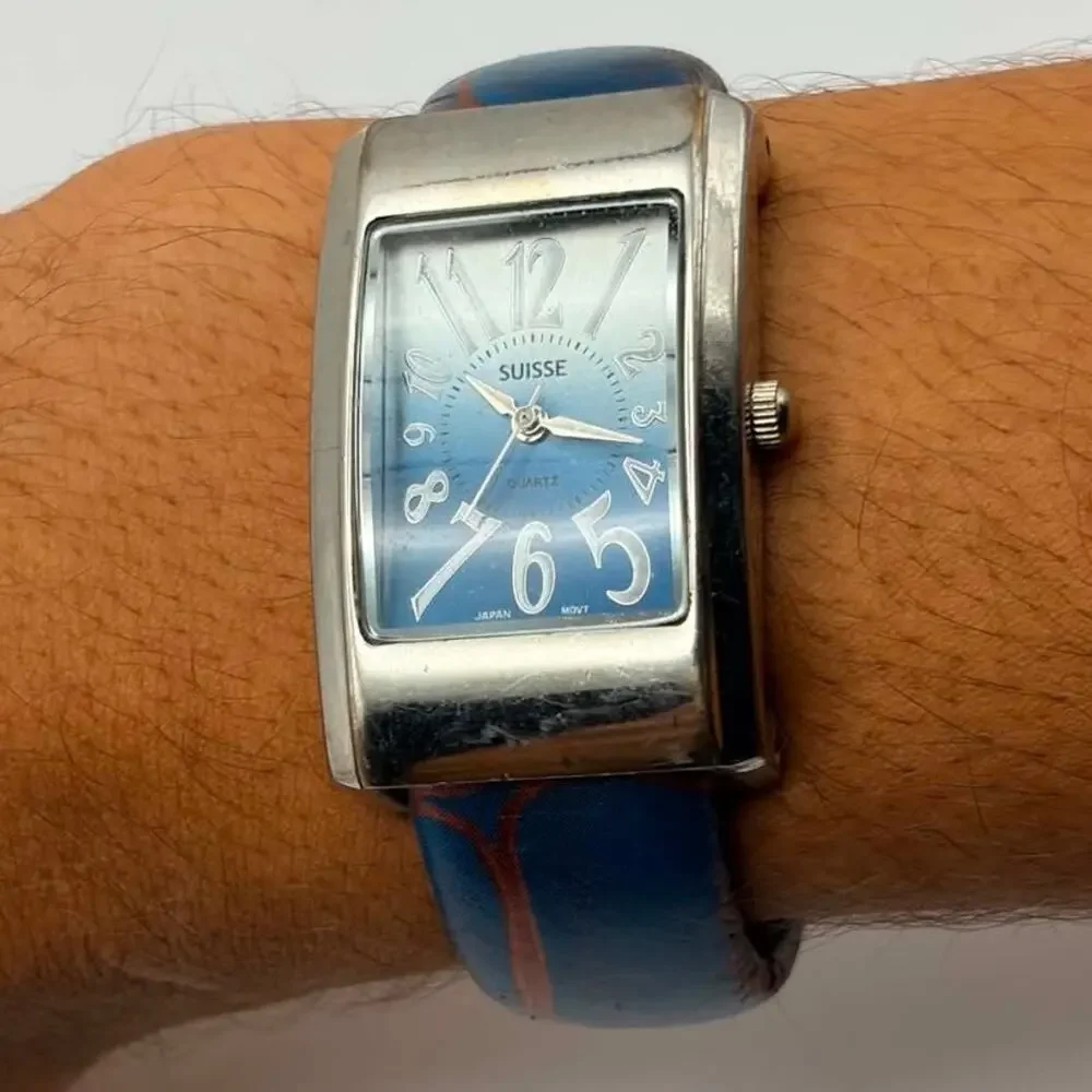 Silver & Blue Sussie Cuff Watch